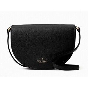 New Kate Spade Luna Crescent Crossbody bag Leather Black